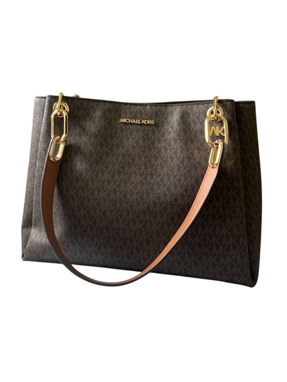 MK70. Michael Kors Trisha Large Logo Shoulder Bag